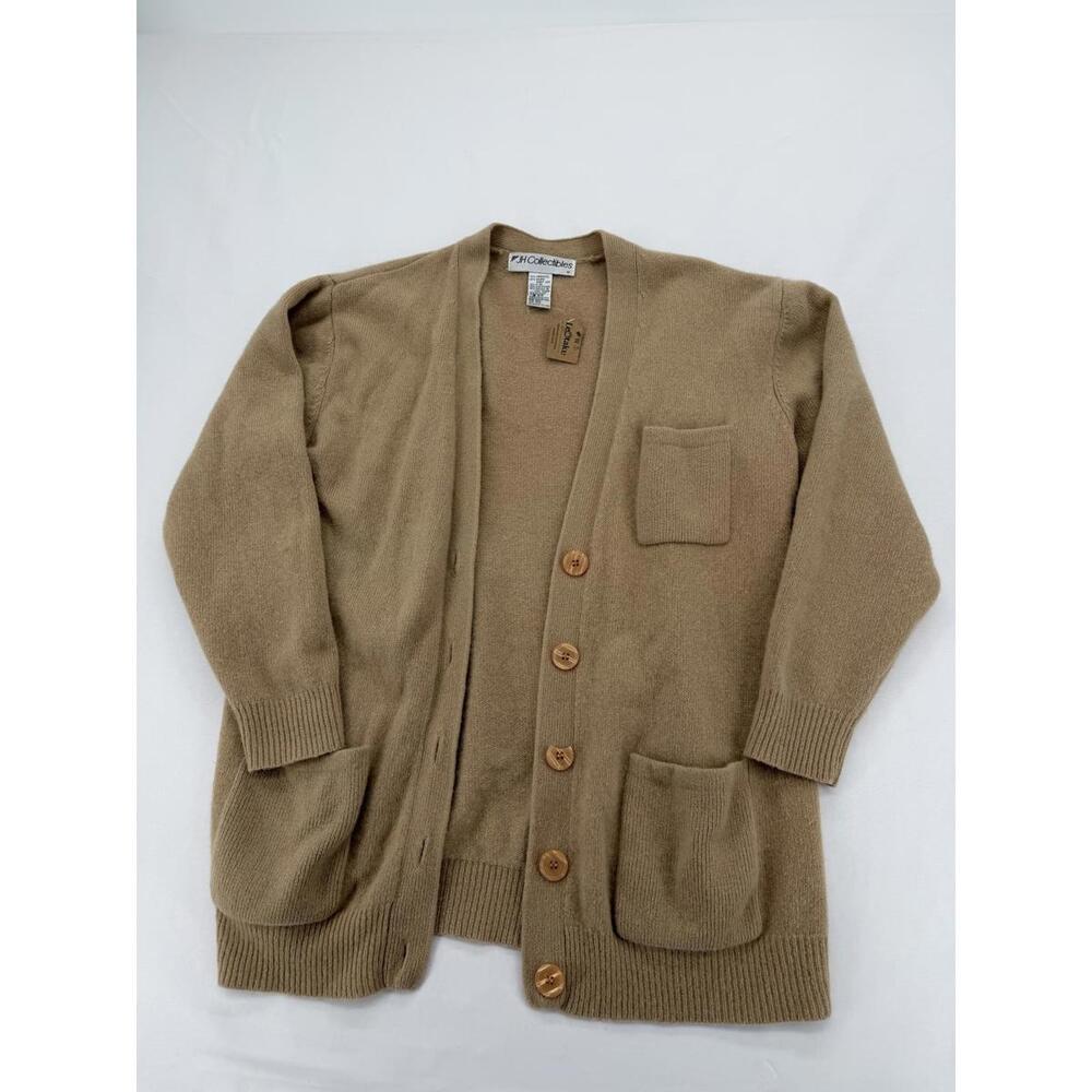 Vintage Lambswool Angora‎ Button-Up Cardigan Relaxed Fit S/P Beige